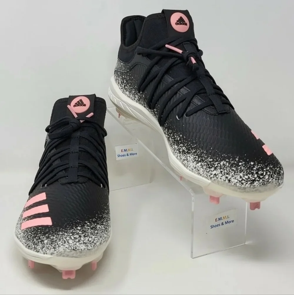 Adidas Adizero Grail Stick Baseball Cleats Black White Pink Mens Sz 13.5 New